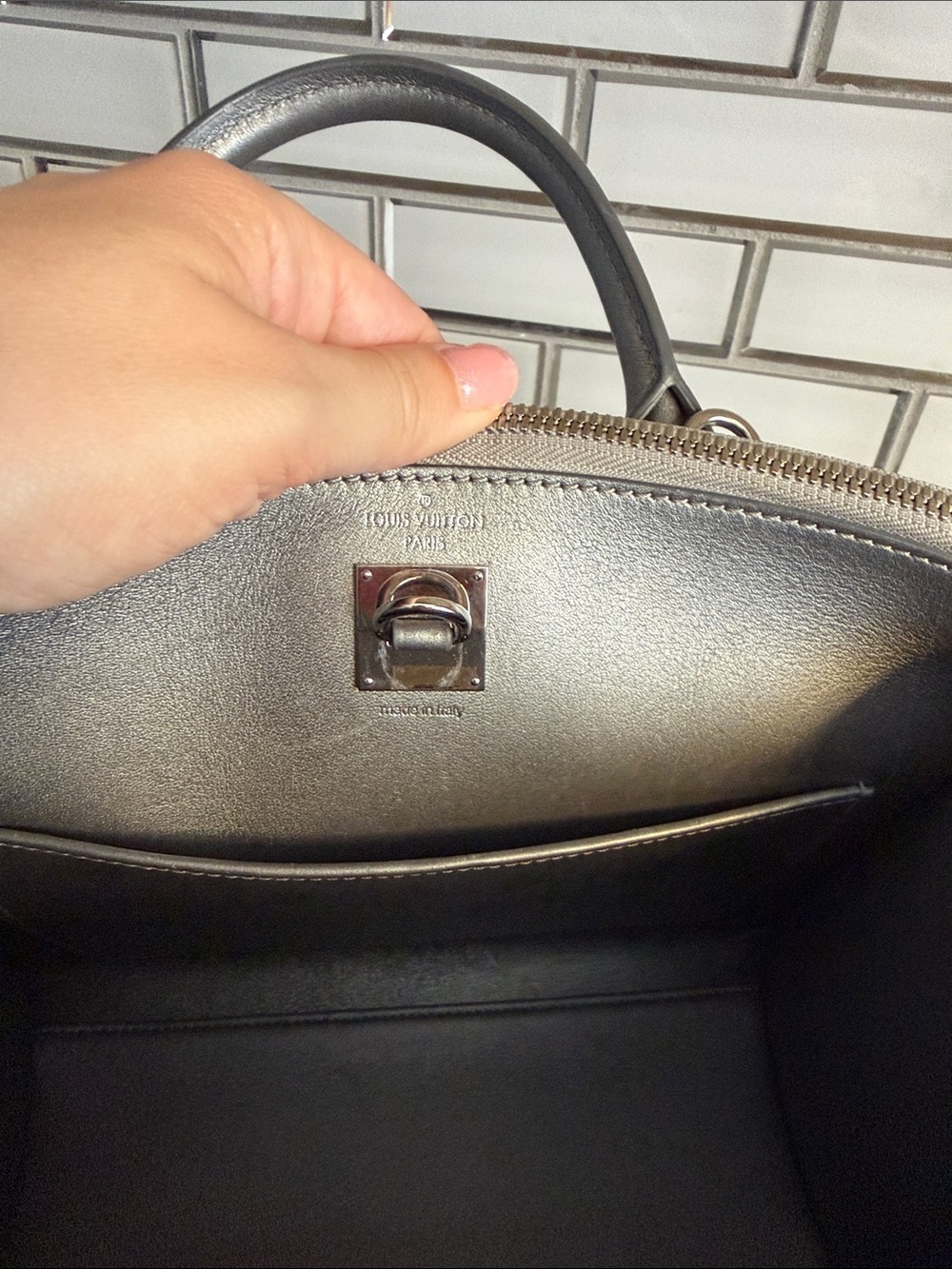 Louis Vuitton Metallic Gunmetal Gray Calf Leather City Steamer PM - Picture 11 of 16
